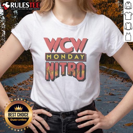 Awesome WCW Monday Nitro Ladies Tee featuring classic wrestling graphics, perfect for fans of women's wrestling style.