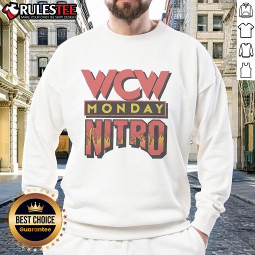 Awesome WCW Monday Nitro sweatshirt featuring bold graphics and nostalgic wrestling design, perfect for fans.