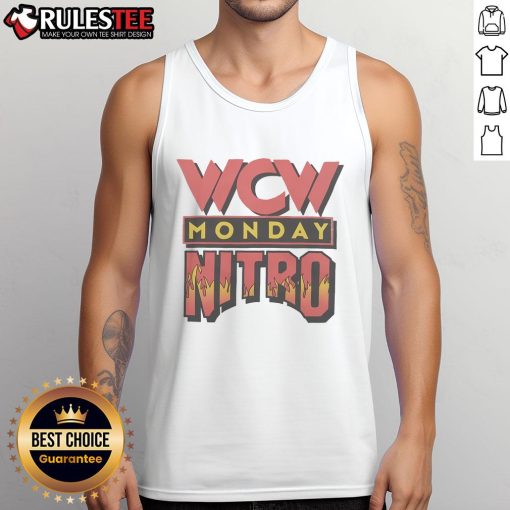 Alt Text: Awesome WCW Monday Nitro tank top featuring vibrant graphics and logo, perfect for wrestling fans and collectors.