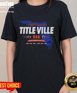 Awesome Welcome to Titleville USA ladies tee featuring vibrant graphics and a comfortable fit, perfect for casual wear.