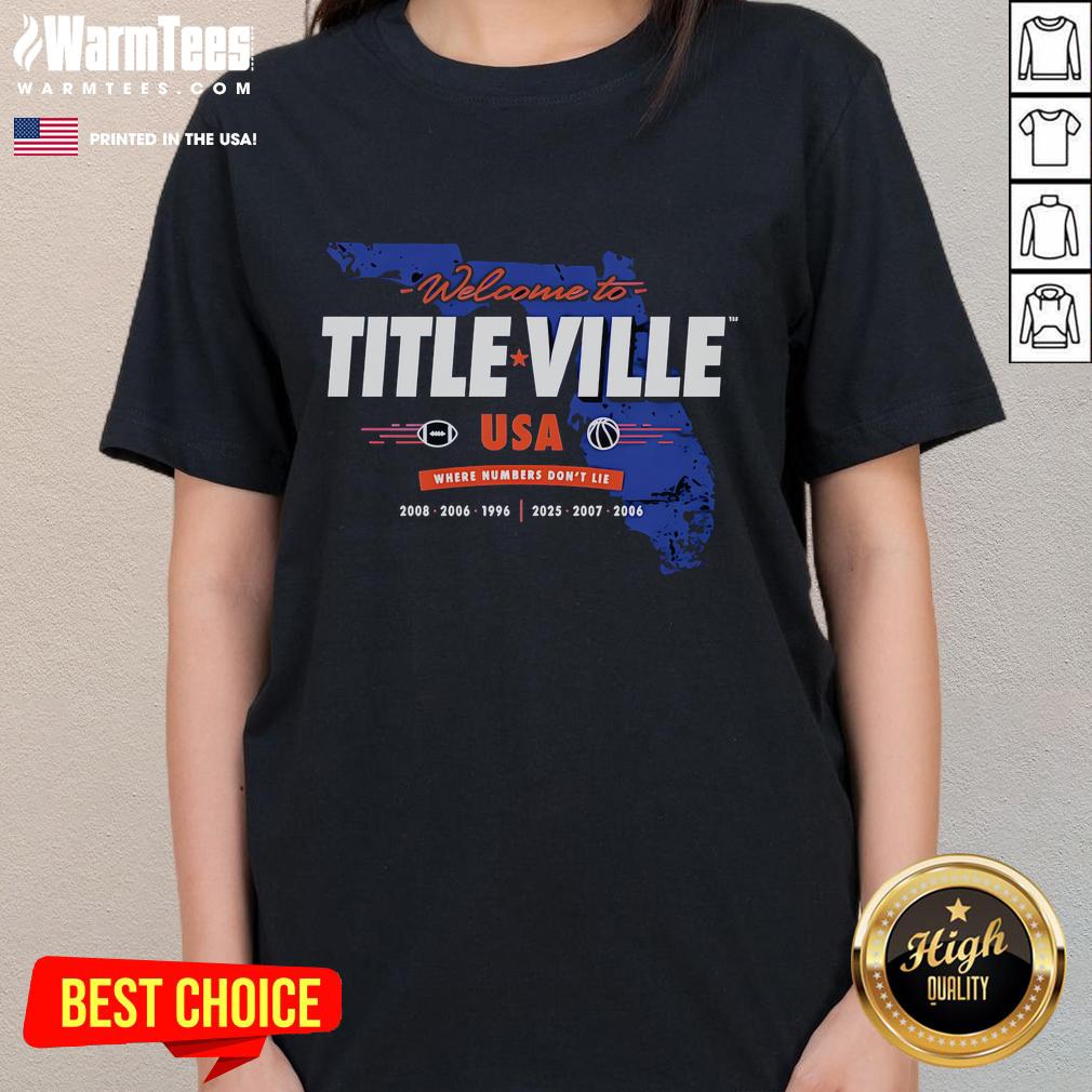Awesome Welcome To Titleville Usa Ladies Tee Awesome Welcome to Titleville USA ladies tee featuring vibrant graphics and a comfortable fit, perfect for casual wear.