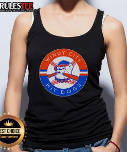 Alt Text: Awesome Windy City Hit Dawgs logo tank top featuring bold graphics and vibrant colors, perfect for fans and summer wear.