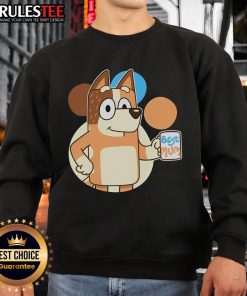 Cute Bluey Orange Mum sweatshirt design featuring 'Best Mum' text, perfect for stylish moms and Bluey fans.