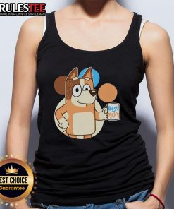 Alt Text: Cute Bluey Orange Mum Best Mum Tank Top featuring a playful design perfect for Mother's Day or casual wear.