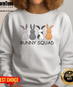 Cute Bunny Team Squad sweatshirt featuring adorable rabbits, perfect for bunny lovers and cozy outfits.