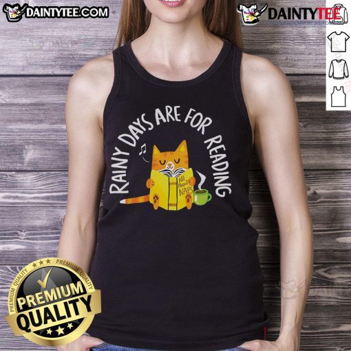 Cute cat in cozy tank top, perfect for rainy days and reading, showcasing comfort and style for pet lovers.