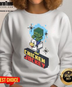 Adorable vintage chicken jockey sweatshirt featuring a cute chicken in jockey attire, perfect for animal lovers.