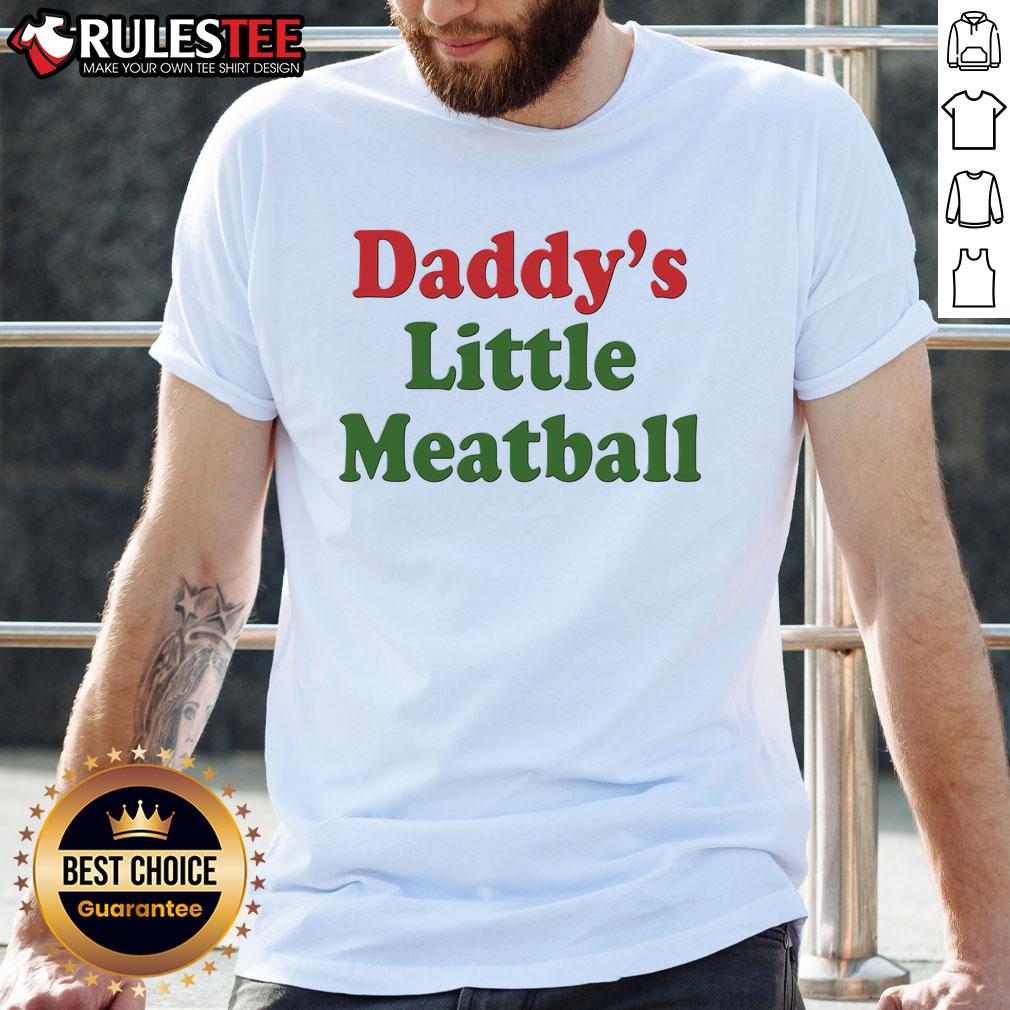 Cute Daddy'S Little Meatball T Shirt Alt Text: Cute Daddy's Little Meatball T-Shirt design featuring playful graphics, perfect for kids and family gatherings.