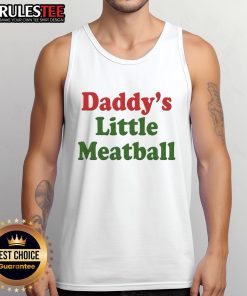 Alt Text: Adorable 'Daddy's Little Meatball' tank top for kids, featuring playful typography and a fun design for summer wear.