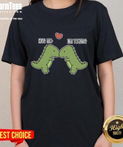 Cute dinosaur graphic on a funny ladies tee saying 'Hug Me I'm Trying' perfect for casual wear and dino lovers.