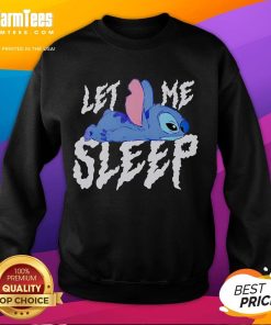 Cute Disney Stitch Let Me Sleep sweatshirt featuring a playful design of Stitch napping, perfect for cozy days.