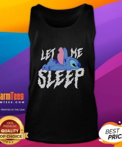 Alt Text: Cute Disney Stitch Let Me Sleep tank top featuring vibrant colors and a playful design, perfect for casual wear.