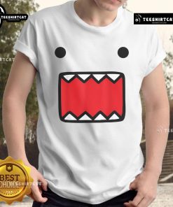 Alt Text: Cute Domo-Kun face t-shirt featuring a playful cartoon design, perfect for fans of quirky apparel and anime culture.