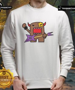 Cute Domo Rocker cartoon character sweatshirt featuring vibrant colors and playful design, perfect for casual wear.