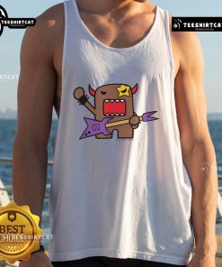 Cute Domo Rocker cartoon character tank top featuring a playful design perfect for fans of quirky apparel.
