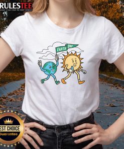 Cute Earth Day Flag Ladies Tee featuring a colorful Earth design, perfect for celebrating environmental awareness.