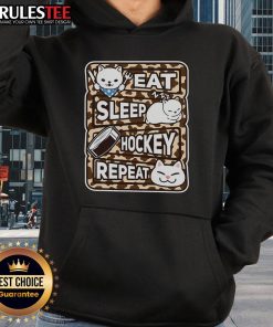 Cute Eat Sleep Hockey Repeat hoodie for hockey lovers, featuring a fun design perfect for fans of the sport.