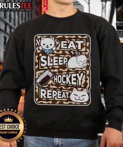 Cute Eat Sleep Hockey Repeat sweatshirt for hockey lovers featuring a playful design perfect for game day.