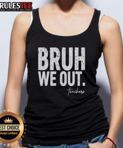 Teacher wearing a 'Cute End Of School Year' tank top, celebrating summer break with a fun and relaxed vibe.