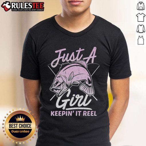Alt Text: Cute Fishing Funny Keeping It Reel Purple T-Shirt featuring a playful fishing graphic, perfect for fishing enthusiasts.