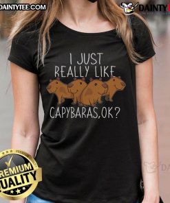 Cute capybara lover ladies tee featuring an adorable capybara graphic, perfect for animal enthusiasts and casual wear.