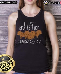 Alt Text: Cute capybara lover tank top featuring a playful capybara design, perfect for animal enthusiasts and summer wear.