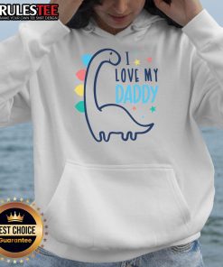Cute I Love My Daddy Dinosaur Hoodie for kids, featuring a playful dinosaur graphic and vibrant colors.