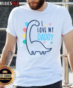 Alt Text: Cute I Love My Daddy Dinosaur T-Shirt featuring a colorful dino graphic, perfect for kids and dinosaur lovers.