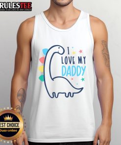 Cute I Love My Daddy Dinosaur Tank Top for kids, featuring a playful dinosaur graphic and vibrant colors.
