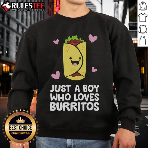 Cute sweatshirt for boys who love burritos, featuring a playful design perfect for casual wear.