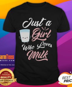 Cute Just A Girl Who Loves Milk T-Shirt featuring a playful graphic design for milk lovers.