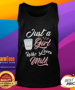 Cute Just A Girl Who Loves Milk tank top featuring a playful design, perfect for milk lovers and casual wear.