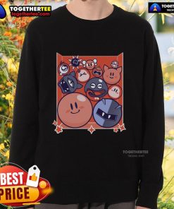 Cute Kirby puffball drop sweatshirt featuring an adorable design, perfect for fans of the iconic video game character.