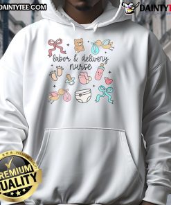 Alt Text: Cute labor and delivery nurse graduation hoodie celebrating LD nurse appreciation with vibrant colors and design.