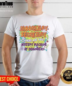 Adorable 'Cute Laboratory Secretary Lab Week Mystery Machine Of Diagnostics' T-shirt featuring fun lab-themed graphics.