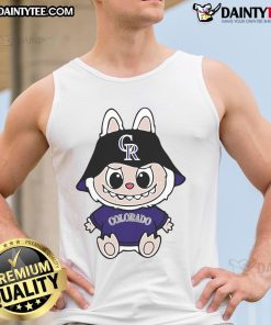 Adorable Cute Labubu Colorado Rockies tank top featuring vibrant colors and a playful design for summer fashion.