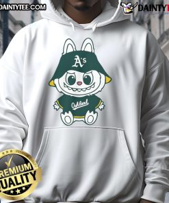 Alt Text: Cute Labubu Oakland Athletics hoodie featuring vibrant team colors and a stylish design, perfect for fans.