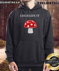 Cute Legalize It red mushrooms hoodie featuring vibrant mushroom graphics, perfect for casual wear and nature lovers.