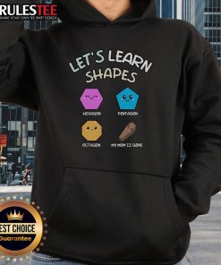Colorful hoodie featuring cute shapes: hexagon, pentagon, and octagon, perfect for kids learning about geometry.