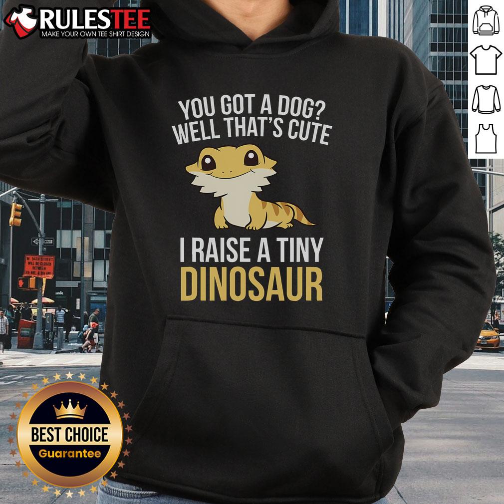 Cute Lizard And Gecko Bearded Dragon Pet I Raise A Tiny Dinosaur Hoodie Cute lizard and gecko with a bearded dragon in a 'I Raise a Tiny Dinosaur' hoodie, perfect pet for reptile lovers.
