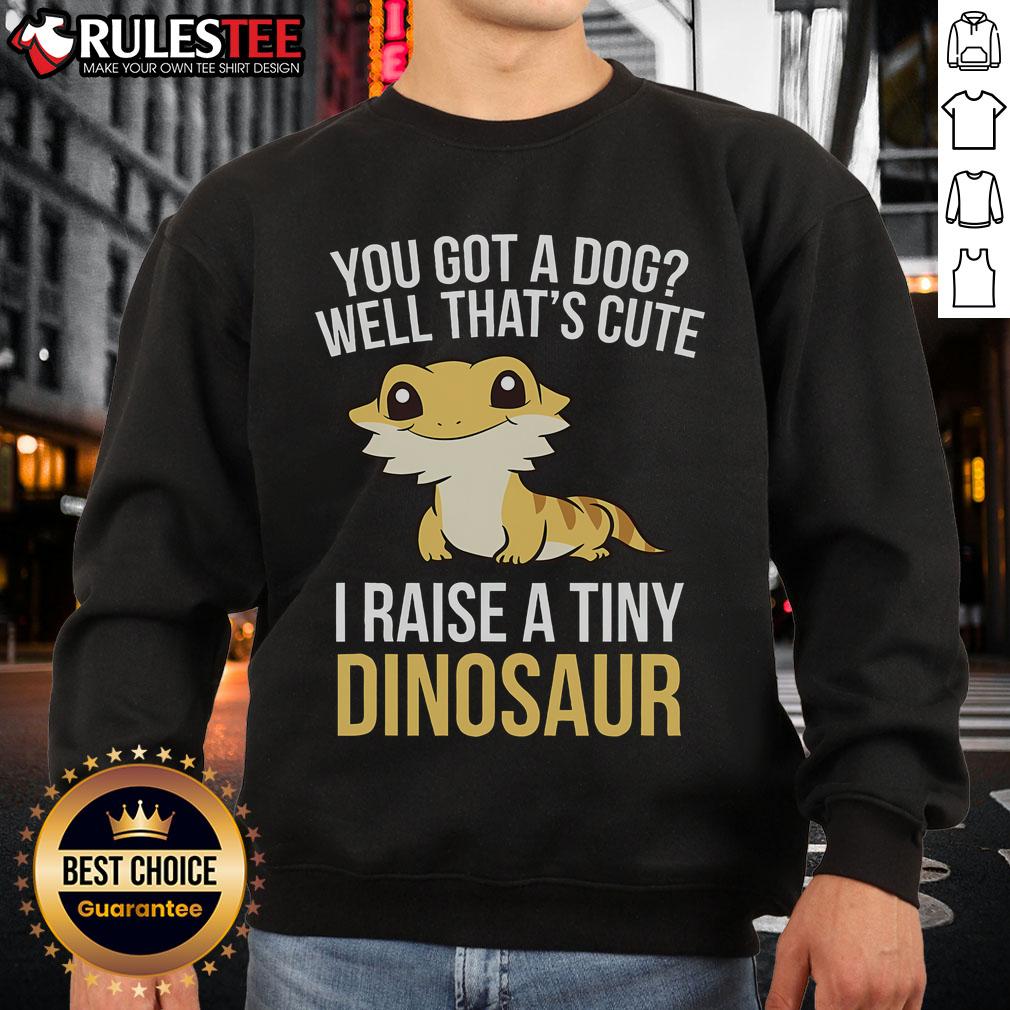Cute Lizard And Gecko Bearded Dragon Pet I Raise A Tiny Dinosaur Sweatshirt Cute lizard and gecko on a sweatshirt featuring I Raise a Tiny Dinosaur design, perfect for Bearded Dragon pet lovers.