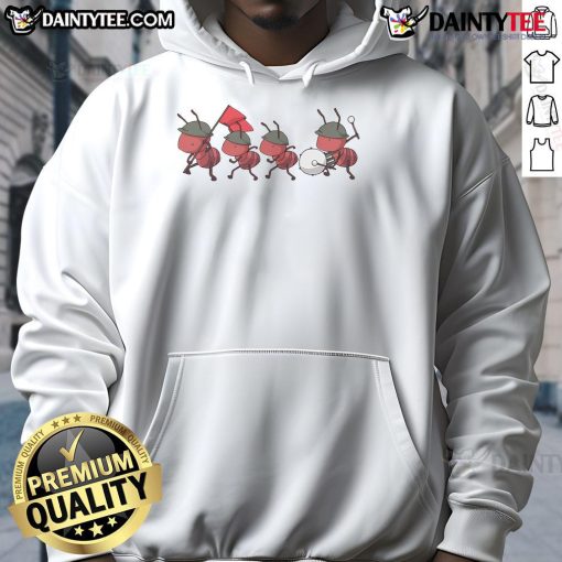 Alt Text: Cute matching ants on a 'Ants Go Marching' hoodie, showcasing a playful design perfect for kids and nature lovers.