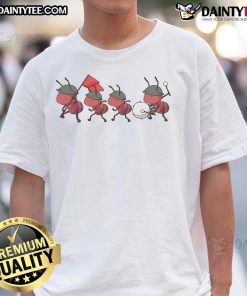 Alt Text: Cute matching ants march together on a colorful t-shirt, perfect for kids and fun family outfits.