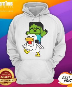 Alt Text: Adorable Minecraft baby zombie chicken jockey hoodie, featuring vibrant colors and fun design for young fans.