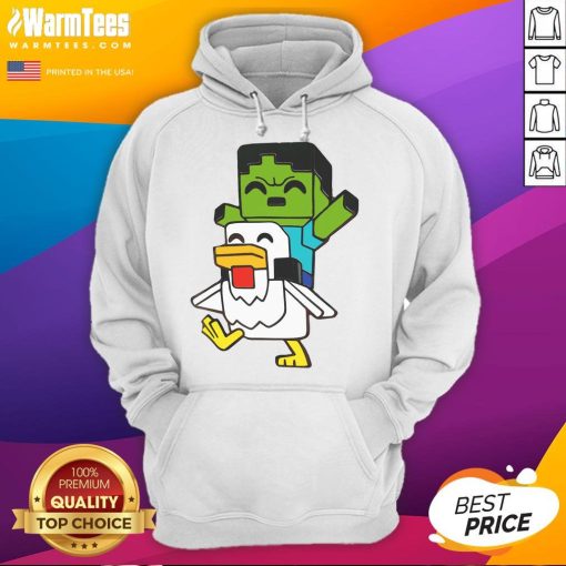 Alt Text: Adorable Minecraft baby zombie chicken jockey hoodie, featuring vibrant colors and fun design for young fans.