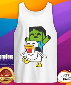 Adorable Minecraft baby zombie chicken jockey tank top featuring vibrant graphics and playful design for fans.