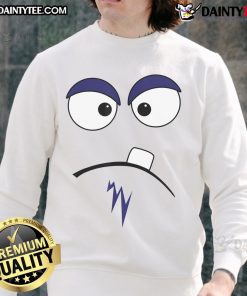Alt Text: Cute monster face Halloween costume sweatshirt featuring colorful graphics and a playful design for festive fun.