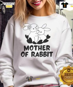 Funny 'Cute Mother of Rabbits' sweatshirt design for pet lovers, perfect for Mother's Day gifts.