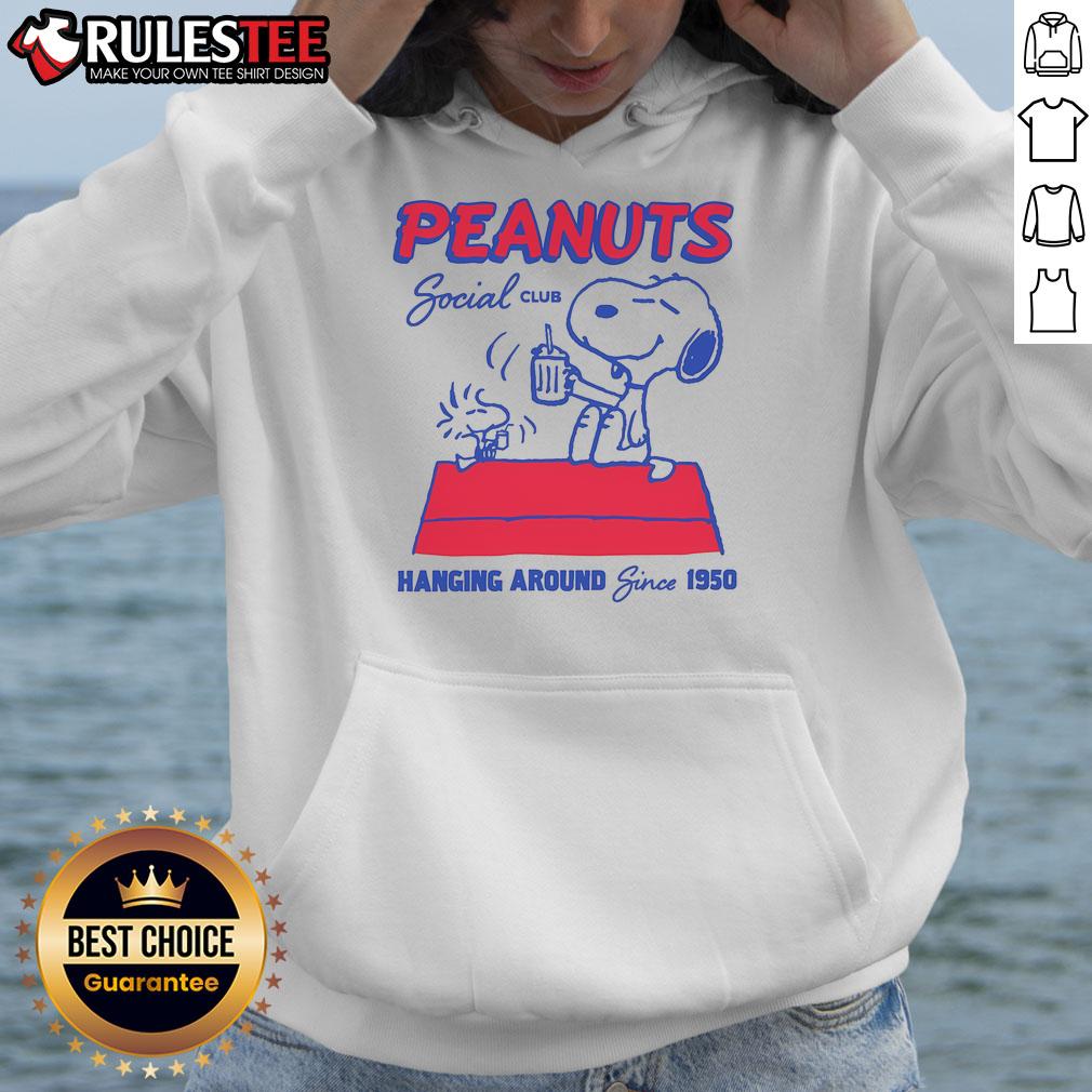 Cute Peanuts Social Club Hanging Around Since 1950 Hoodie Cute Peanuts Social Club hoodie design featuring characters hanging around since 1950, perfect for fans and collectors.