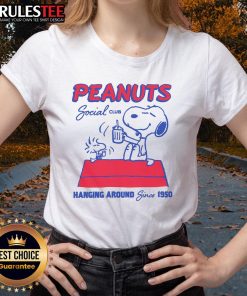 Alt Text: Cute Peanuts Social Club ladies tee, celebrating friendship since 1950 with a fun and stylish design.